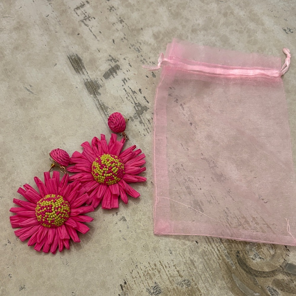 Pink Floral Earrings